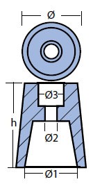 conic propellor 60mm zinc anode