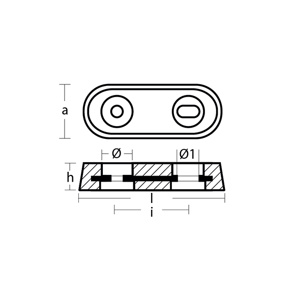 00220MG bolt on bar anode (hull) 0.25kg