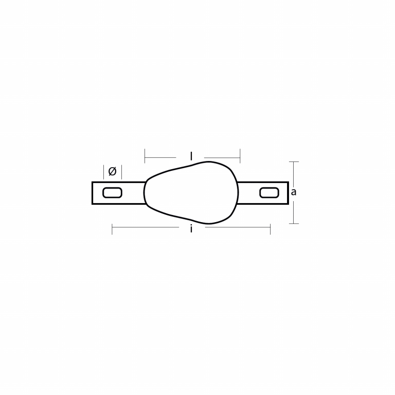00350BMG bolt on pear anode (hull) 0.25kg