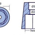 00401EAL Hexagonal propellor anode 30mm