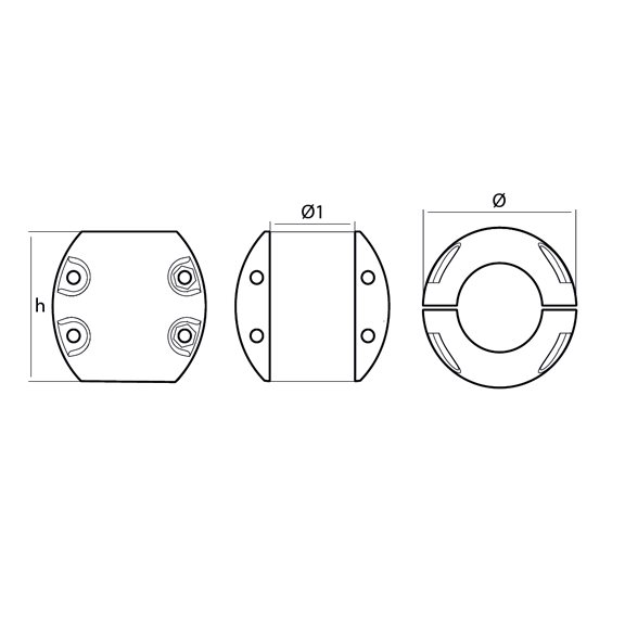 00514USAMG egg type shaft anode 2''