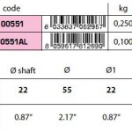 00551AL Collar shaft anode 22mm